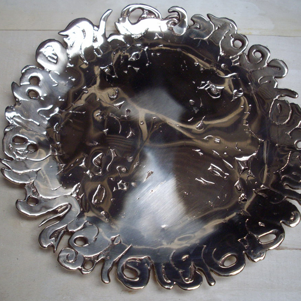 Cast bronze plate - polished and hand finished